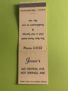 Vintage Matchbook Cover Jessie's Hot Springs, Arkansas MB180