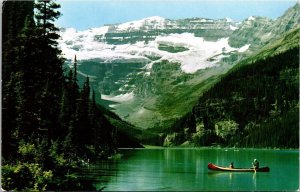 Lake Louise Victoria Glacier Banff National Park Canadian Rockies Canoe Postcard 