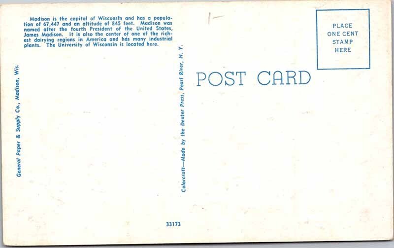 Postcard SCHOOL SCENE Madison Wisconsin WI AL6299