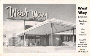Rawlins Wyoming West Way Lodge Vintage Postcard AA32724