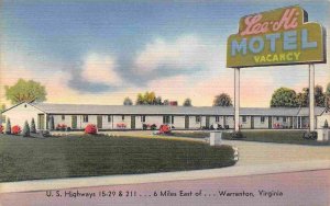 Lee Hi Motel US 15 29 Warrenton Virginia linen postcard