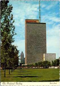 VINTAGE CONTINENTAL SIZE POSTCARD THE PRIDENTIAL BUILDING GRANT PARK CHICAGO