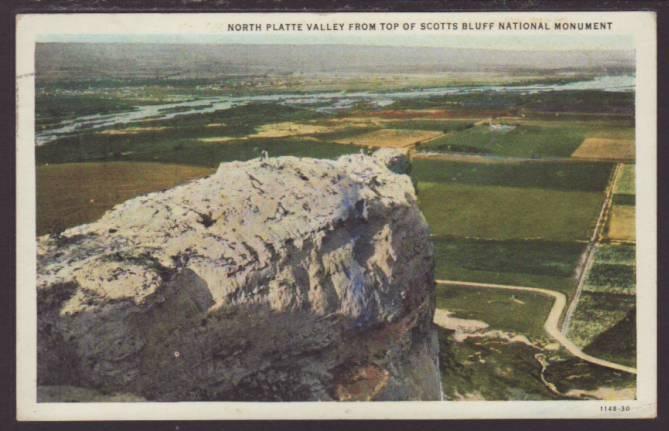 North Platte Valley From Scott's Bluff,NE Postcard 