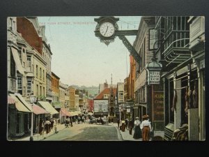 Winchester High Street showing WHYDE BLOCK ICE MERCHANT c1907 Postcard