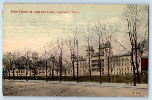 1917 Columbus Ohio OH Vintage Postcard State School Deaf Dumb Exterior Building