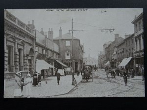 LUTON George Street LONDON COUNTY & WESTMINSTER BANK c1906 Postcard Photochrom