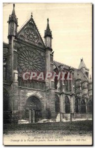 Old Postcard Abbaye De Saint Denis Transept Facade of the Left Rosette 13th