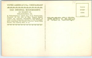 Postcard - Fireplace, Old Original Bookbinders - Philadelphia, Pennsylvania