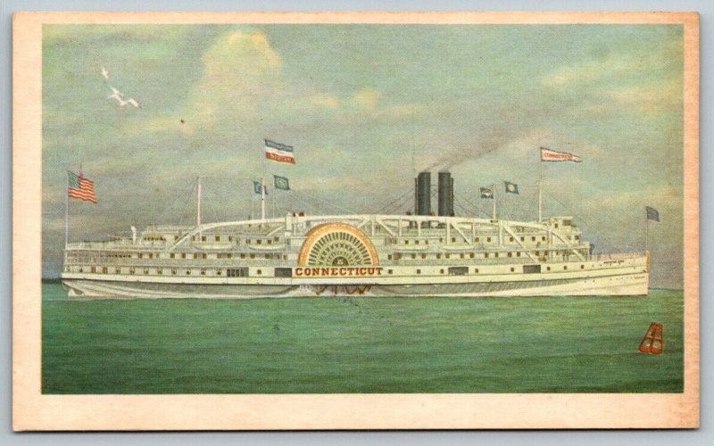 Steamboat  Connecticut  Long Island  New York  Postcard