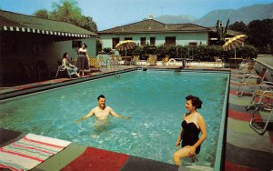 Route 66 MONTEREY LODGE Roadside PASADENA, CA Pool c1950s Vintage Postcard