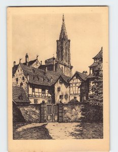 Postcard St. Magdalenenplatz, Alt Strasbourg, France