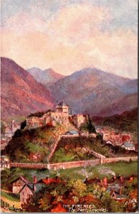 The Fort At Lourdes Peak Tucks 7629 Pyrenees Vintage Postcard A57