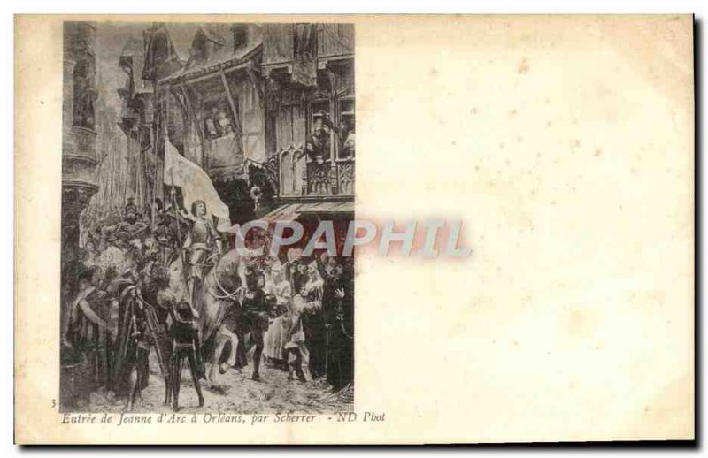 Old Postcard Entree Jeanne d & # 39Arc has Orleans by Scherrer