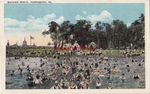 Postcard Bathing Beach Harrisburg PA