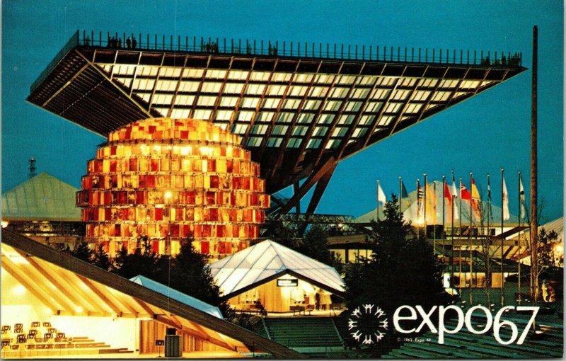 Canadas Pavilion Inverted Pyramid Katimavik Expo 67 VTG Postcard UNP Unused 