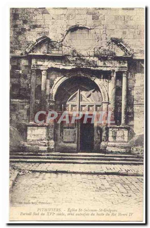 Pithiviers Postcard Ancient Church St Solomon St Gregoire South Portal sixtee...