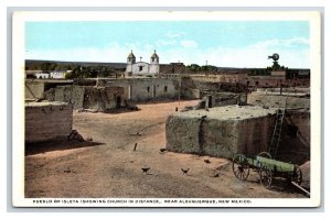 Pueblo of Isleta and Church Albuquerque New Mexico NM UNP WB Postcard V13