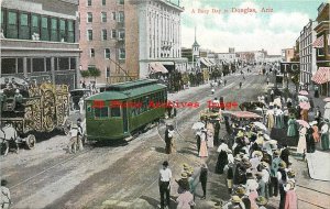 AZ, Douglas, Arizona, Street Scene, Business Section, Trolley 