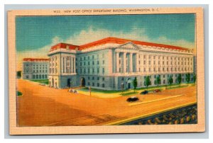 Vintage 1930's Postcard Antique Cars New Post Office Building Washington DC