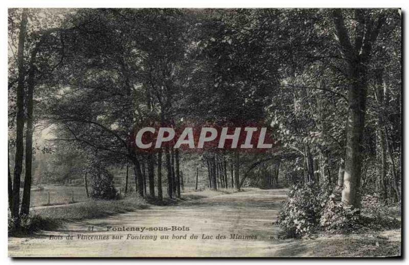 Old Postcard Fontenay Sous Bois De Vincennes woods On Fontenay Lakeside Minimes