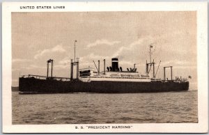 United States Lines S.S. President Harding Passenger Ship Postcard