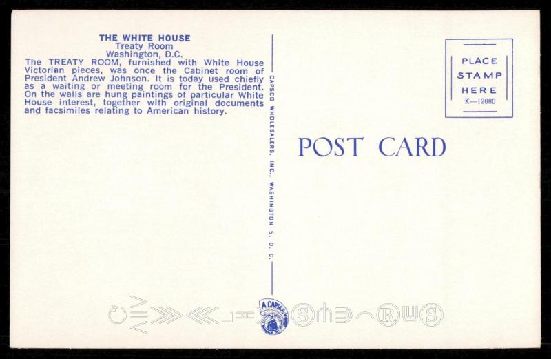 The White House Treaty Room Hippostcard