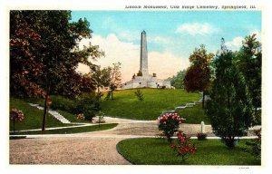 Postcard MONUMENT SCENE Springfield Illinois IL AS6855