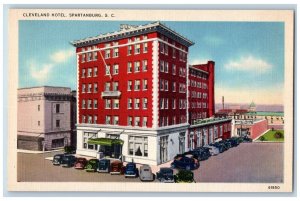 Spartanburg South Carolina SC Postcard Cleveland Hotel Building c1940 Vintage