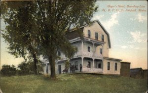 Fairfield Maine ME Boyer's Hotel Boundary Line c1910 Vintage Postcard