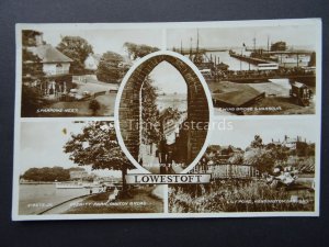 Suffolk LOWESTOFT 5 Image Multiview c1930's RP Postcard by Valentine