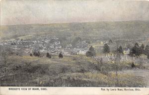 D18/ Miami Ohio Postcard c1910 Birdseye View Homes Bridge Image Noes Harrison