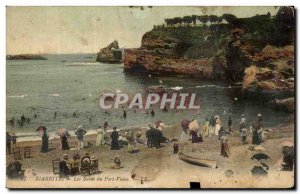 Old Postcard Biarritz Les Bains Du Vieux Port