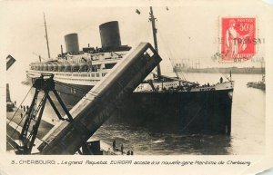 France navigation & sailing topic postcard Cherbourg Legrand paquebot Europa