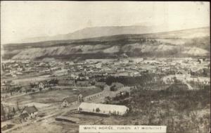 White Horse Yukon at Midnight Birdseye View c1920s-30s Real Photo Postcard jrf