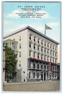 Charleston South Carolina SC Postcard St. John Hotel Building Exterior c1940's