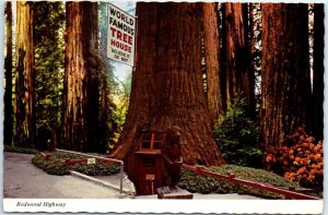 Postcard - World Famous Tree House, Tree House Park, Redwood Hwy. - Piercy, CA