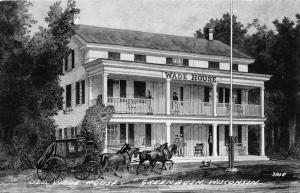 Greenbush Wisconsin~Old Wade House Drawing~Horse & Carriage in Front~1940s RPPC