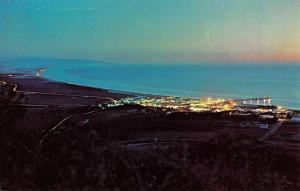 Pismo Beach California Birdseye View Of City At Night Vintage Postcard K68654