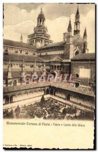 Old Postcard Pavia Certosa Monumental