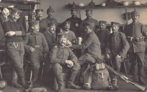 L037 Germany 1916 WWI german soldiers real photo field postcard