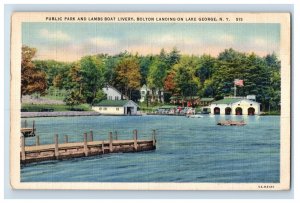 Vintage Public Park, Lake George, N.Y. Postcard P7E