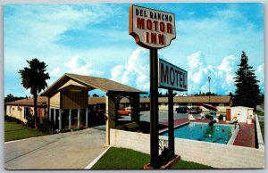 Vtg Lodi California CA Del Rancho Motor Inn Motel 1970s View Postcard