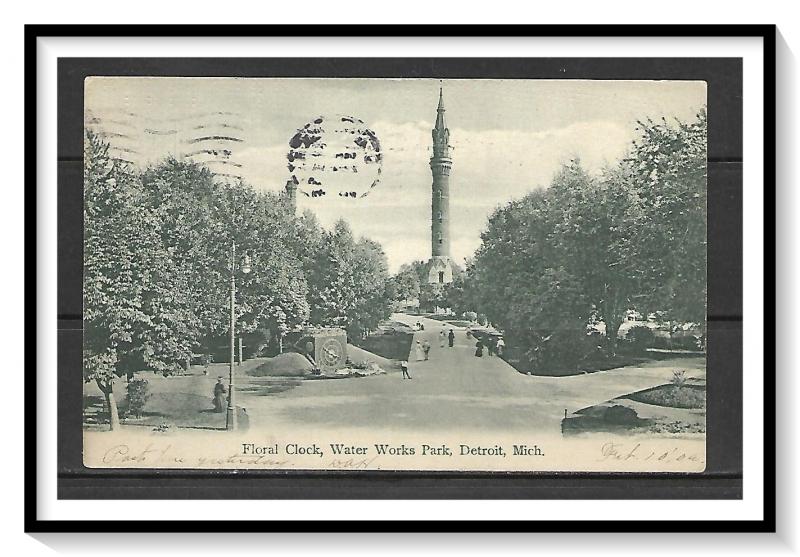 Michigan, Detroit - Floral Clock - Water Works Park - Undivided - [MI-017]