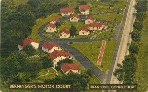 Branford Connecticut Berninger's Motor Court Andres Product Postcard 21-6681