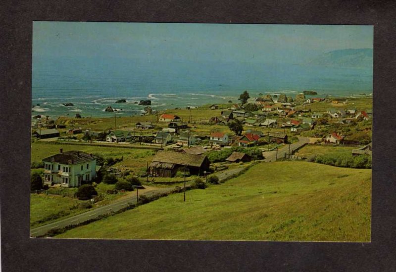 CA View of Westport California Fishing village Postcard