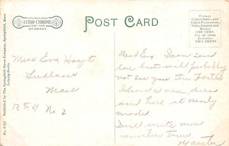 Dam Indian Orchard, Massachusetts MA Postcard