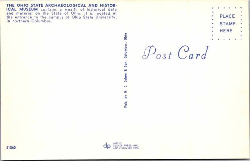 Postcard MUSEUM SCENE Columbus Ohio OH AL6279