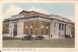 CANADA St. John NB, Union Station, RR, Train Depot, Railway, Cars, 1947