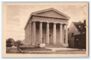 c1940 Masonic Temple Exterior Building Haddon Field New Jersey Vintage Postcard