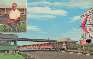 Tuscaloosa AL Columbus MS Gordo Motel Wheel Chair, Postcard